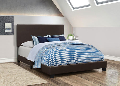 Dorian Brown Upholstered Queen Bed from Coaster - Luna Furniture