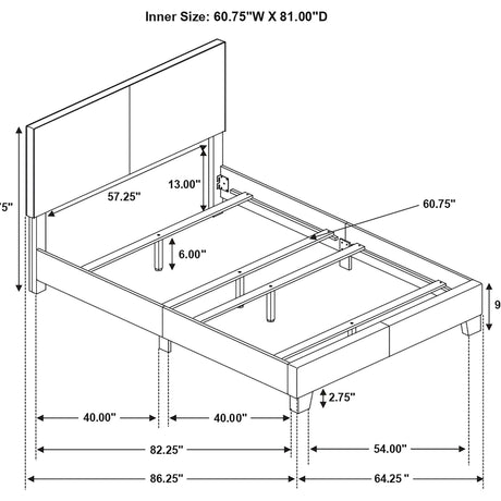 Dorian Brown Upholstered Queen Bed from Coaster - Luna Furniture