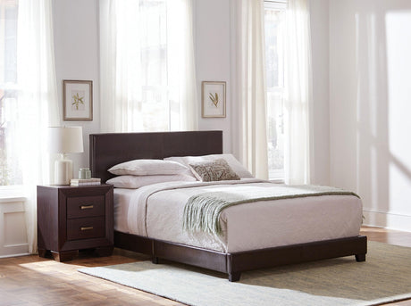 Dorian Brown Upholstered Queen Bed from Coaster - Luna Furniture