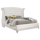 Barzini White Tufted Upholstered 4-Piece Eastern King Bedroom Set from Coaster - Luna Furniture