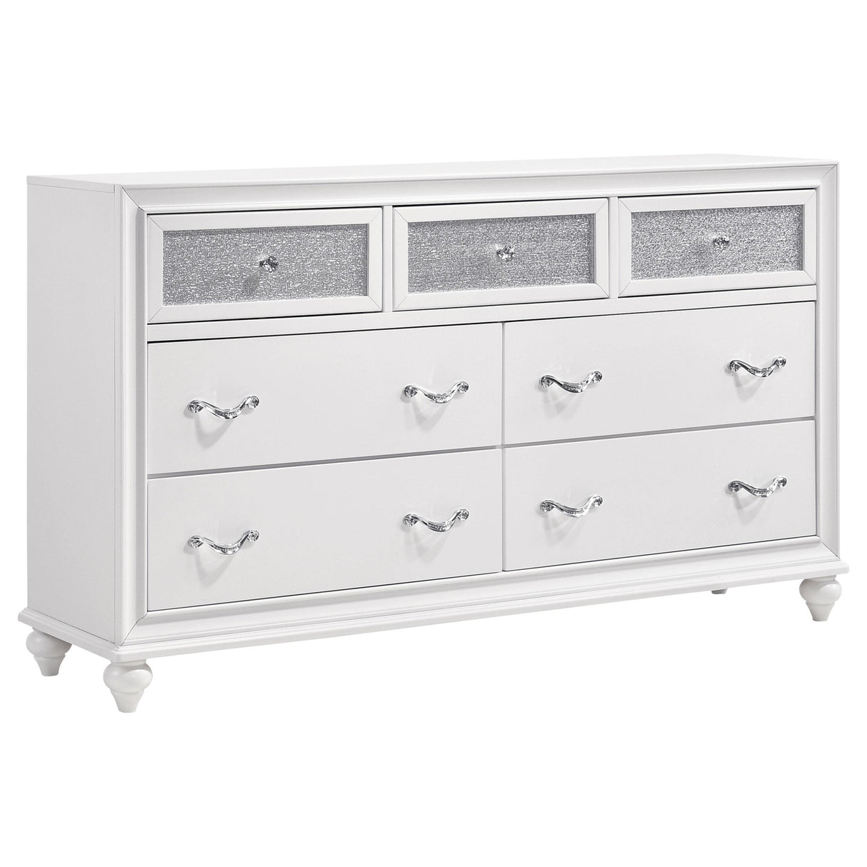 Barzini White Tufted Upholstered 4-Piece Eastern King Bedroom Set from Coaster - Luna Furniture