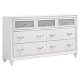 Barzini White Tufted Upholstered 4-Piece Eastern King Bedroom Set from Coaster - Luna Furniture