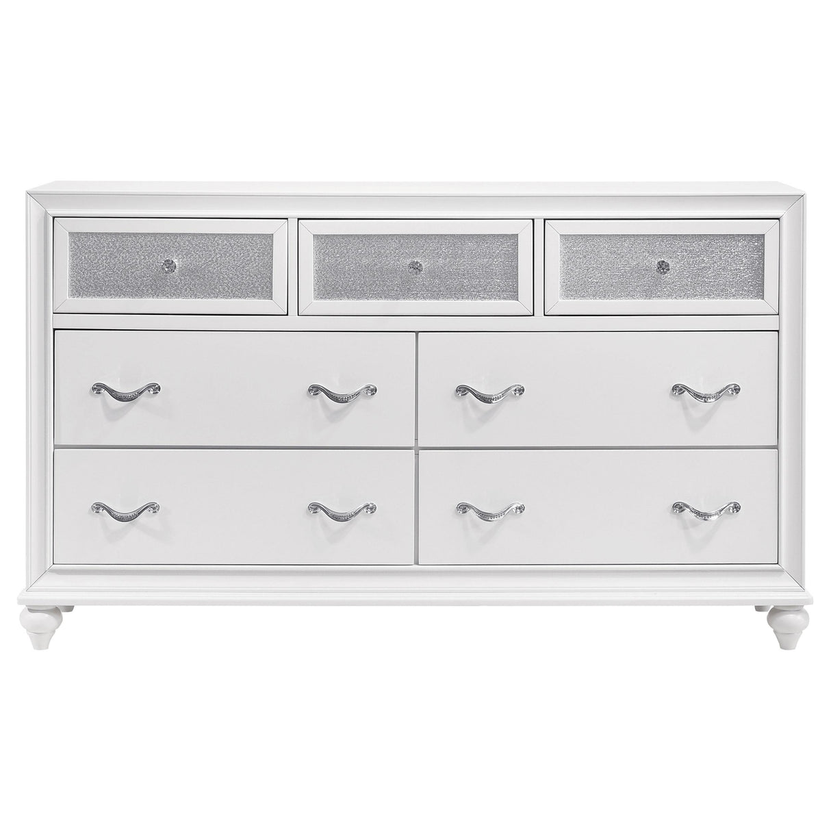 Barzini White Tufted Upholstered 4-Piece Eastern King Bedroom Set from Coaster - Luna Furniture