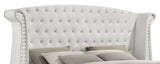 Barzini White Tufted Upholstered Wingback Eastern King Bed from Coaster - Luna Furniture