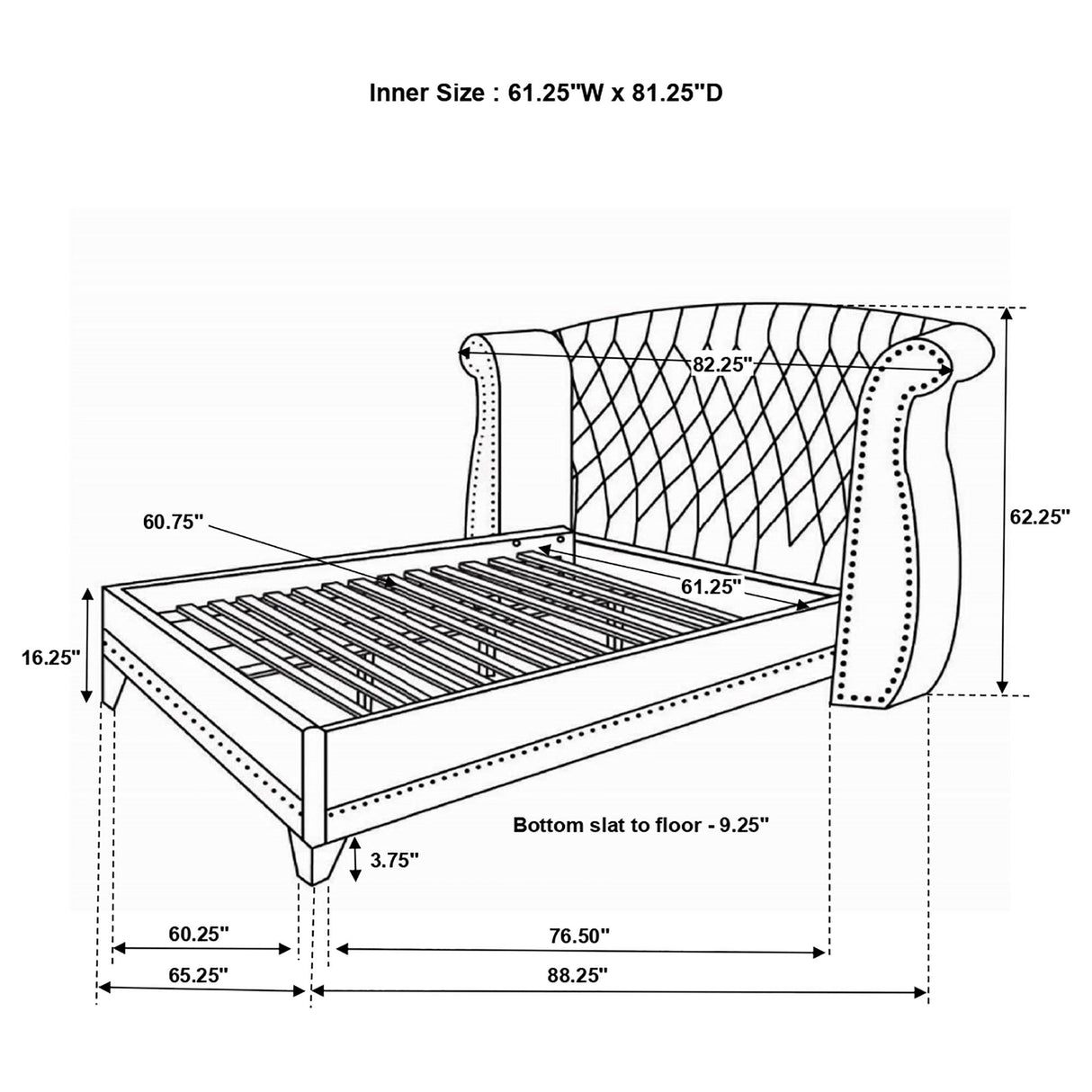 Barzini White Tufted Upholstered Wingback Queen Bed from Coaster - Luna Furniture