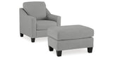 Adlai Chair and Ottoman in Shadow from Ashley - Luna Furniture