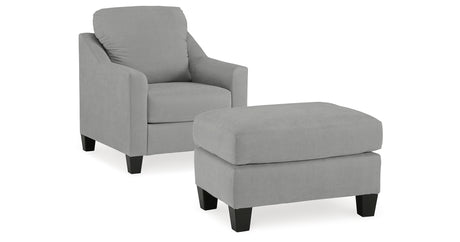 Adlai Chair and Ottoman in Shadow from Ashley - Luna Furniture