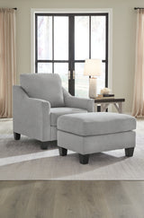 Adlai Chair and Ottoman in Shadow from Ashley - Luna Furniture