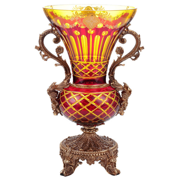 HD-3014 Bronze/Amber/Ruby Red-Gold Vase