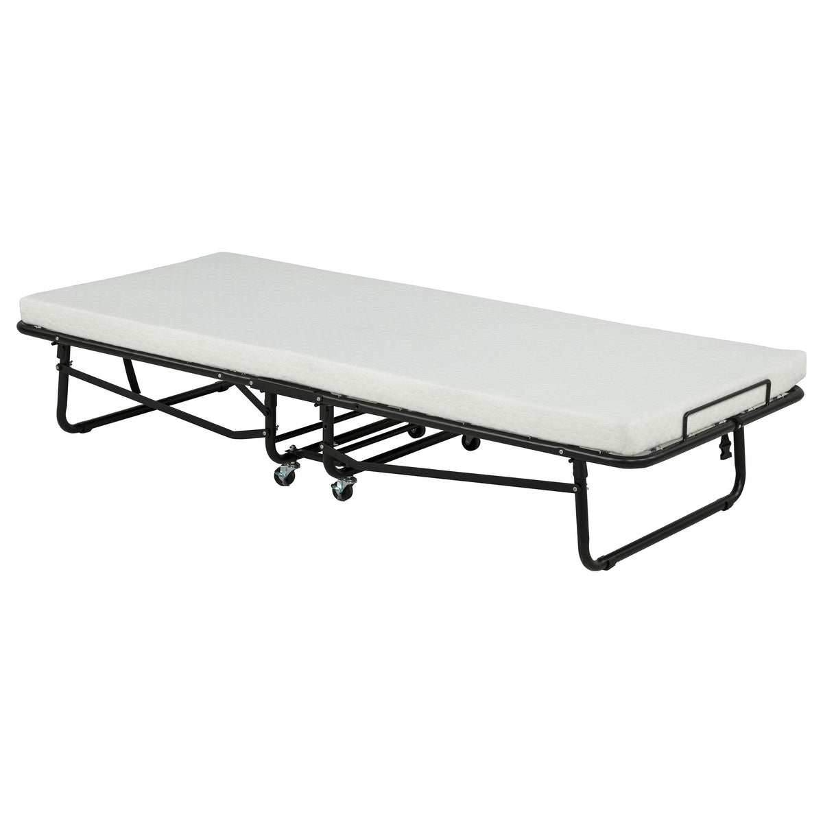 Massey Black Twin Folding Bed Frame with Memory Foam Mattress from Coaster - Luna Furniture