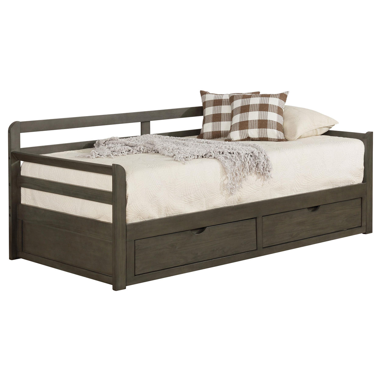 Sorrento Gray 2-Drawer Twin Daybed with Extension Trundle from Coaster - Luna Furniture
