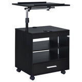 Lerma Black Ash 1-Drawer Nightstand with Adjustable Tray Top and Speaker from Coaster - Luna Furniture