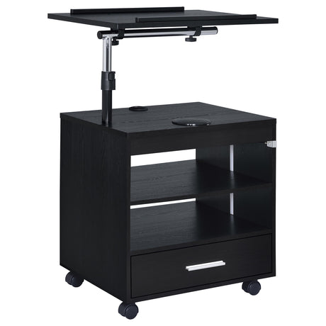 Lerma Black Ash 1-Drawer Nightstand with Adjustable Tray Top and Speaker from Coaster - Luna Furniture
