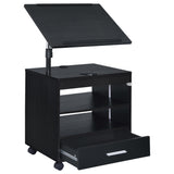 Lerma Black Ash 1-Drawer Nightstand with Adjustable Tray Top and Speaker from Coaster - Luna Furniture