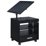 Lerma Black Ash 1-Drawer Nightstand with Adjustable Tray Top and Speaker from Coaster - Luna Furniture