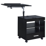 Lerma Black Ash 1-Drawer Nightstand with Adjustable Tray Top and Speaker from Coaster - Luna Furniture