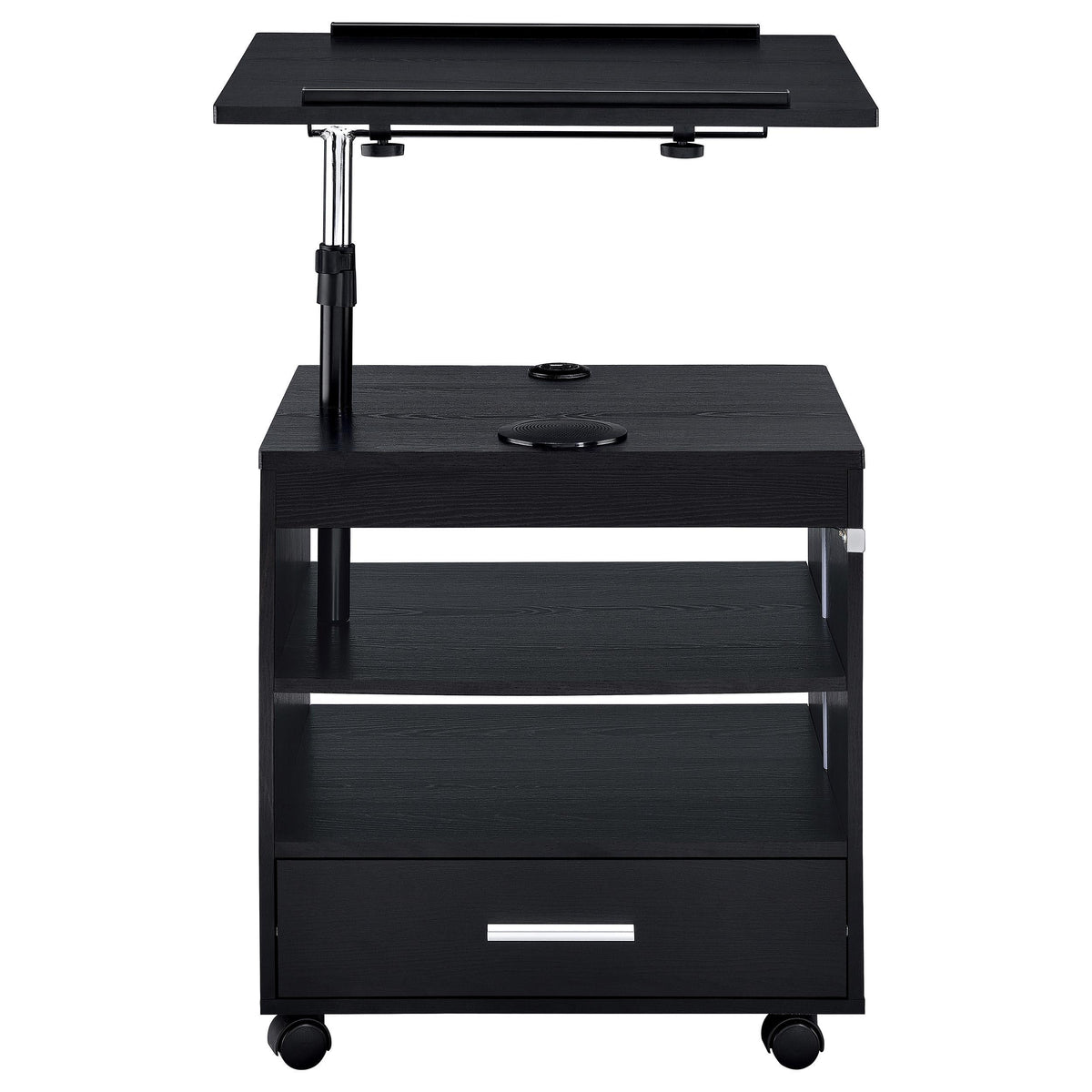 Lerma Black Ash 1-Drawer Nightstand with Adjustable Tray Top and Speaker from Coaster - Luna Furniture