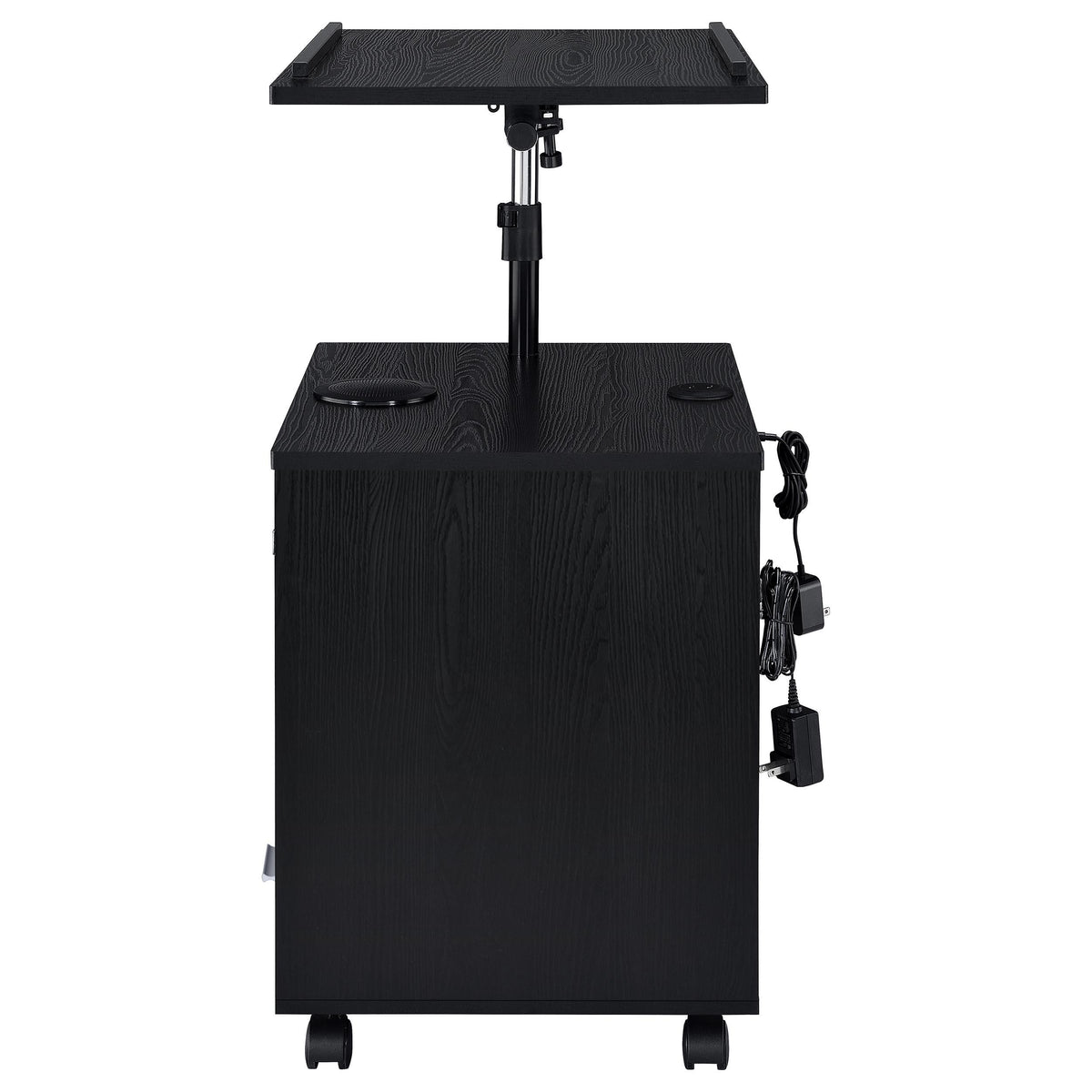 Lerma Black Ash 1-Drawer Nightstand with Adjustable Tray Top and Speaker from Coaster - Luna Furniture