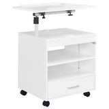 Lerma White High Gloss 1-Drawer Nightstand with Adjustable Tray Top and Speaker from Coaster - Luna Furniture