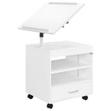 Lerma White High Gloss 1-Drawer Nightstand with Adjustable Tray Top and Speaker from Coaster - Luna Furniture