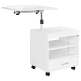 Lerma White High Gloss 1-Drawer Nightstand with Adjustable Tray Top and Speaker from Coaster - Luna Furniture