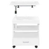 Lerma White High Gloss 1-Drawer Nightstand with Adjustable Tray Top and Speaker from Coaster - Luna Furniture