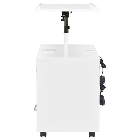 Lerma White High Gloss 1-Drawer Nightstand with Adjustable Tray Top and Speaker from Coaster - Luna Furniture