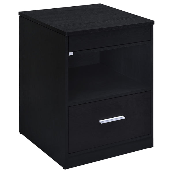 Fabre Black Ash 1-Drawer Nightstand with Extendable Top