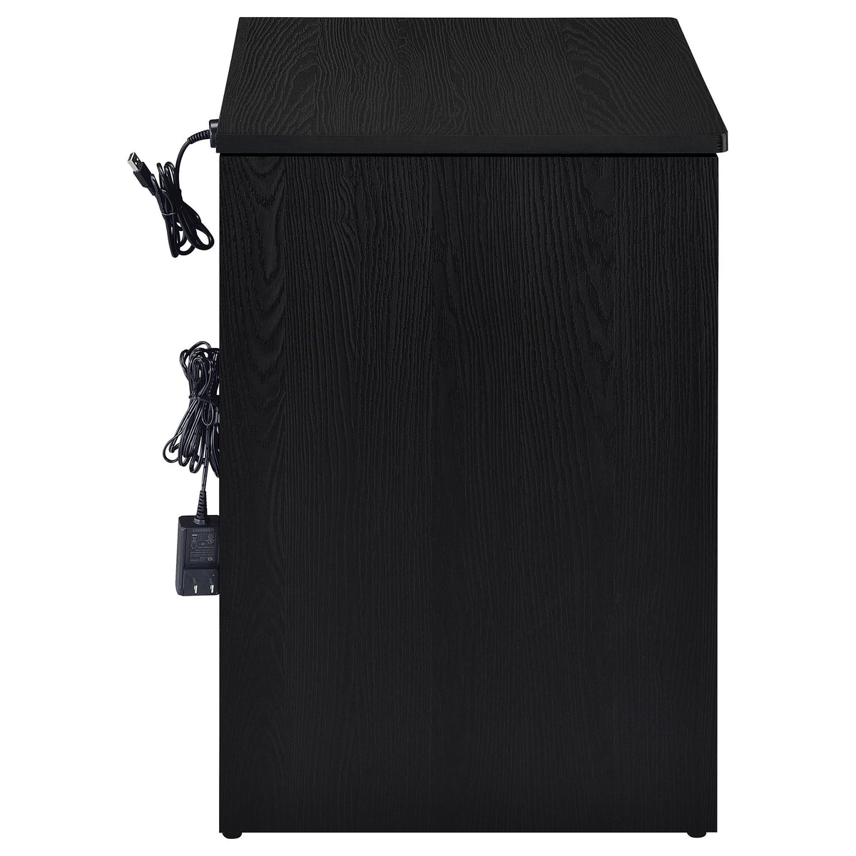 Fabre Black Ash 1-Drawer Nightstand with Extendable Top from Coaster - Luna Furniture