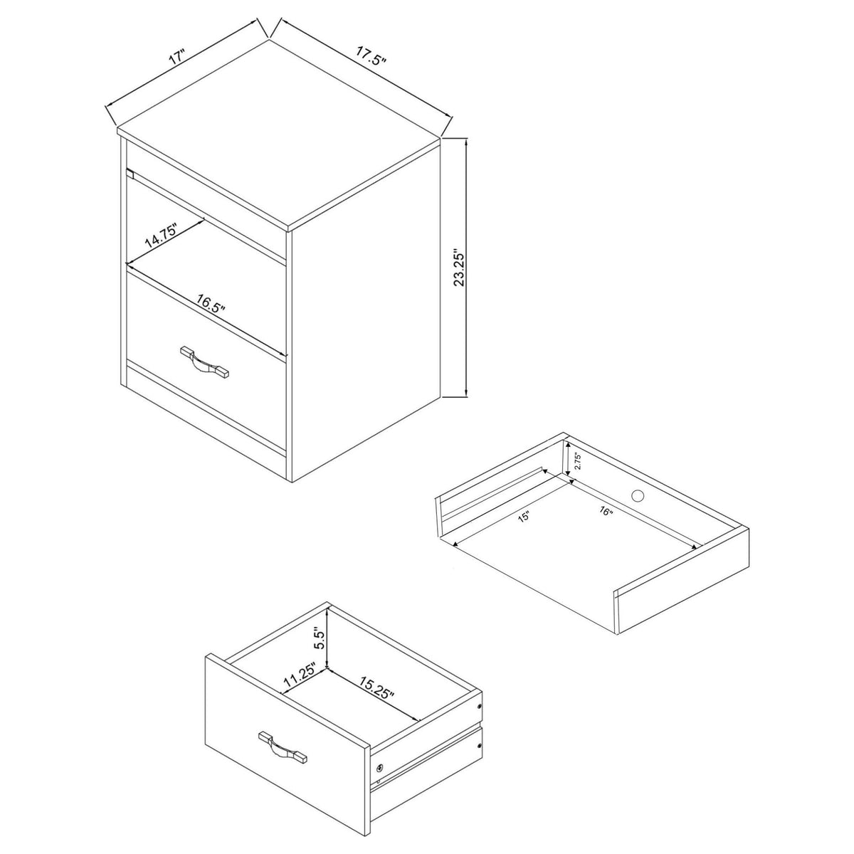 Fabre Mango 1-Drawer Nightstand with Extendable Top from Coaster - Luna Furniture