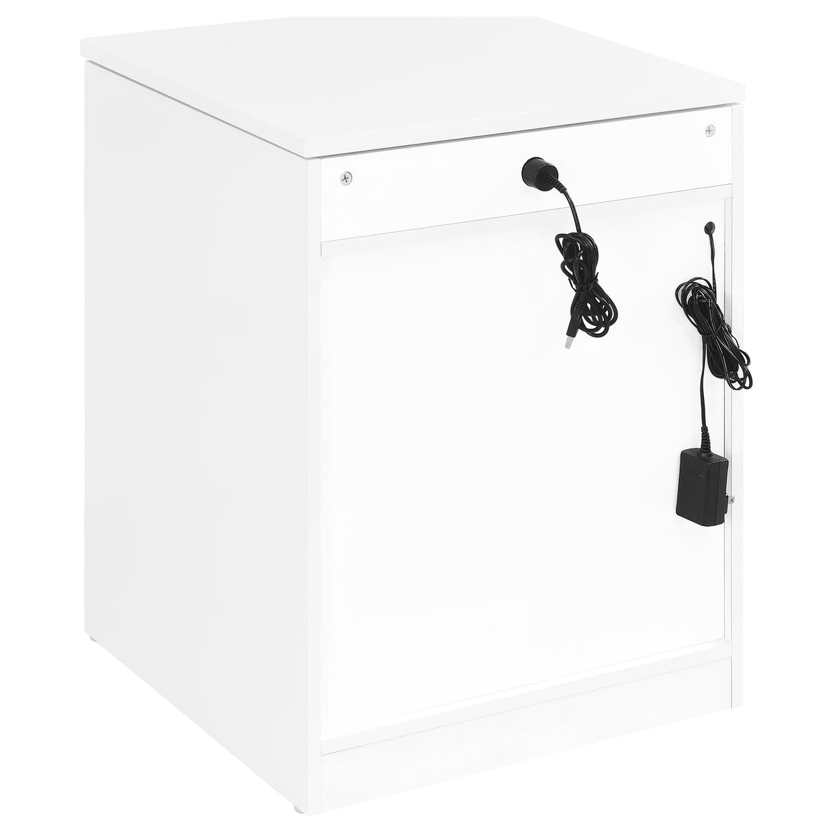 Fabre White High Gloss 1-drawer Extendable Top Nightstand Bedside Table from Coaster - Luna Furniture
