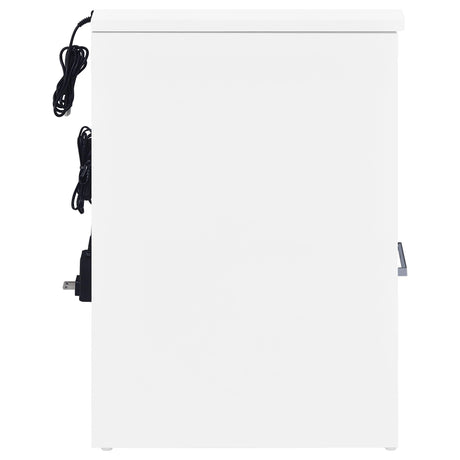 Fabre White High Gloss 1-Drawer Nightstand with Extendable Top from Coaster - Luna Furniture