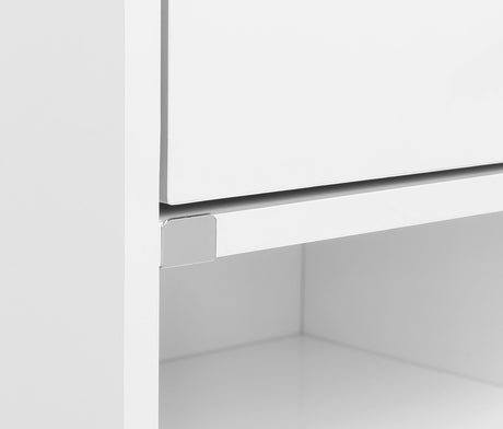 Fabre White High Gloss 1-Drawer Nightstand with Extendable Top from Coaster - Luna Furniture