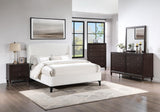 Mosby White Upholstered Curved Headboard Queen Platform Bed from Coaster - Luna Furniture
