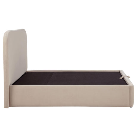 Anders Beige Upholstered Full Storage Lift Platform Bed from Coaster - Luna Furniture