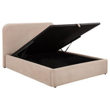 Anders Beige Queen Upholstered Lift-Up Storage Platform Bed from Coaster - Luna Furniture