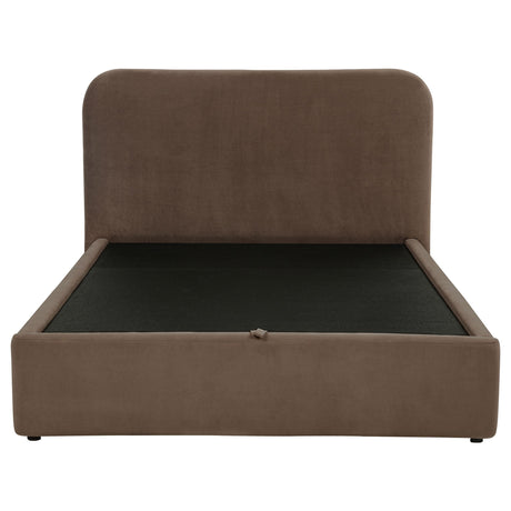 Anders Chocolate Upholstered Queen Storage Lift Platform Bed from Coaster - Luna Furniture