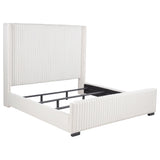 Natasha Cream 69-inch Upholstered Eastern King Wingback Bed from Coaster - Luna Furniture