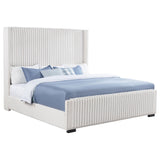 Natasha Cream 69-inch Upholstered Eastern King Wingback Bed from Coaster - Luna Furniture