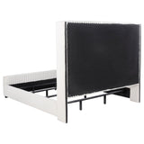Natasha Cream 69-inch Upholstered Eastern King Wingback Bed from Coaster - Luna Furniture