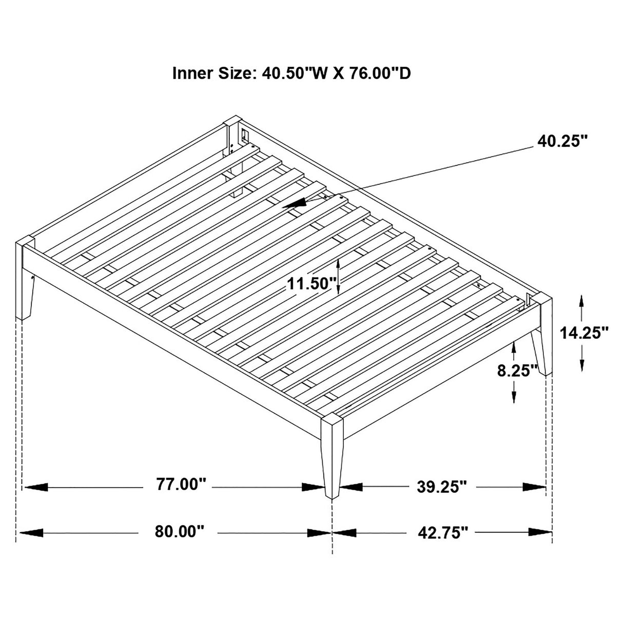 Hounslow White Twin Platform Bed from Coaster - Luna Furniture