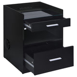 Furda Black Ash 2-drawer LED Nightstand Bedside Table with Speaker from Coaster - Luna Furniture