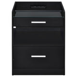 Furda Black Ash 2-drawer LED Nightstand Bedside Table with Speaker from Coaster - Luna Furniture