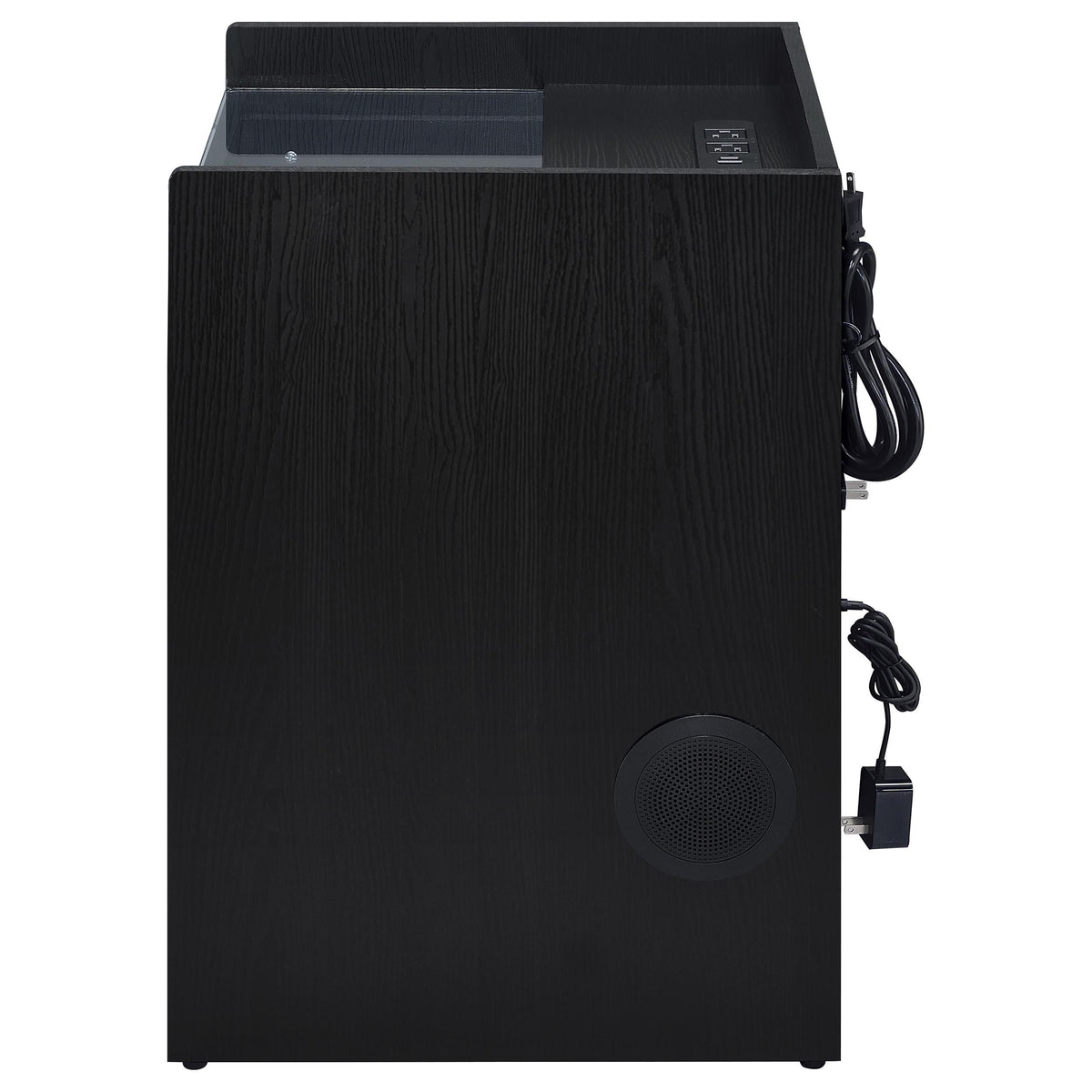Furda Black Ash 2-drawer LED Nightstand Bedside Table with Speaker from Coaster - Luna Furniture