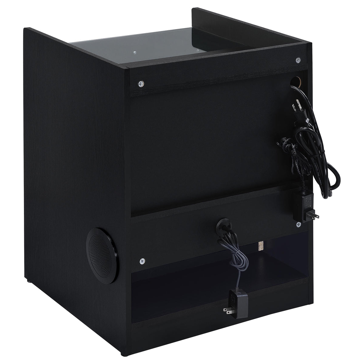 Furda Black Ash 2-drawer LED Nightstand Bedside Table with Speaker from Coaster - Luna Furniture