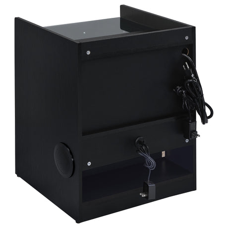 Furda Black Ash 2-Drawer LED Nightstand with Speaker from Coaster - Luna Furniture