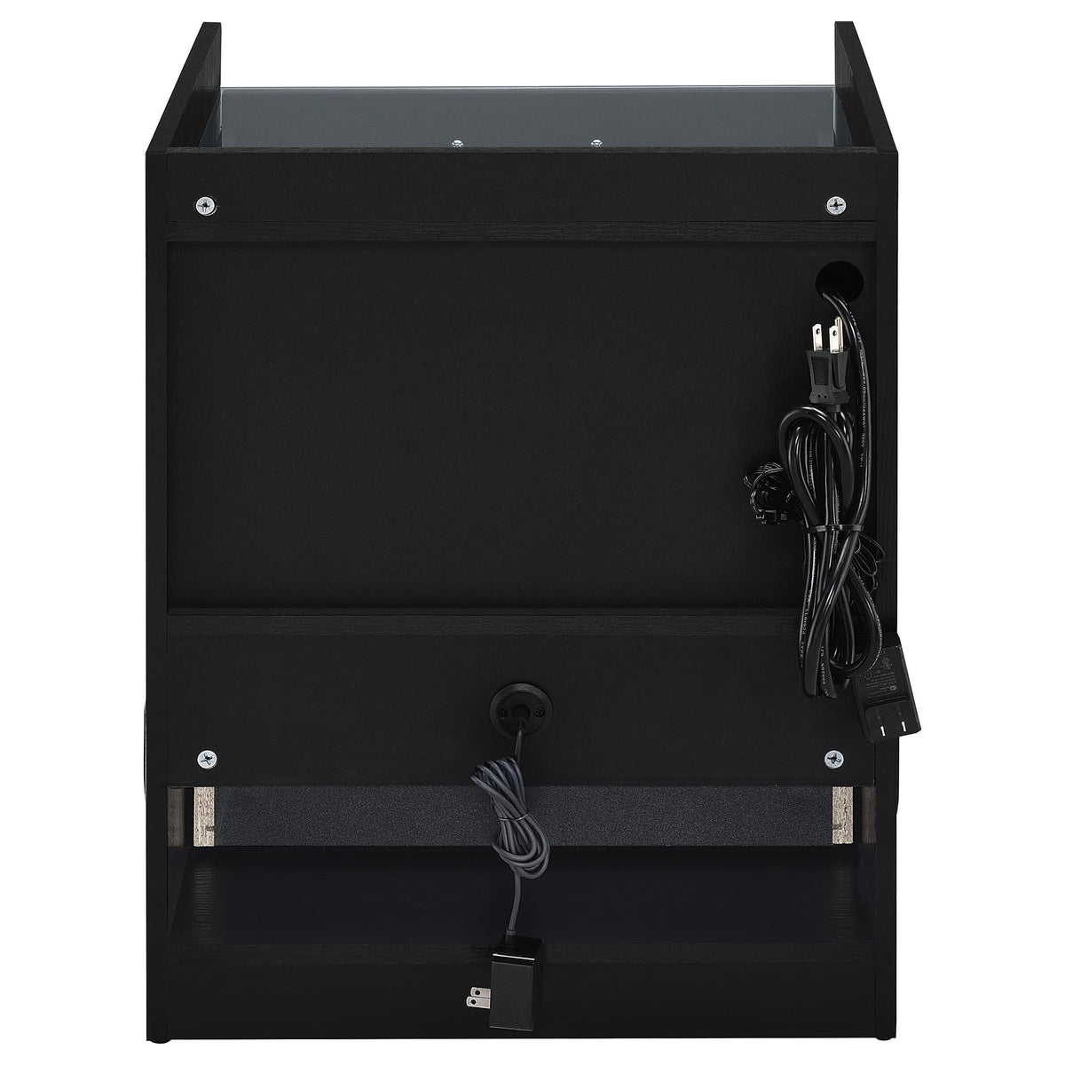 Furda Black Ash 2-drawer LED Nightstand Bedside Table with Speaker from Coaster - Luna Furniture