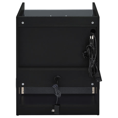 Furda Black Ash 2-Drawer LED Nightstand with Speaker from Coaster - Luna Furniture