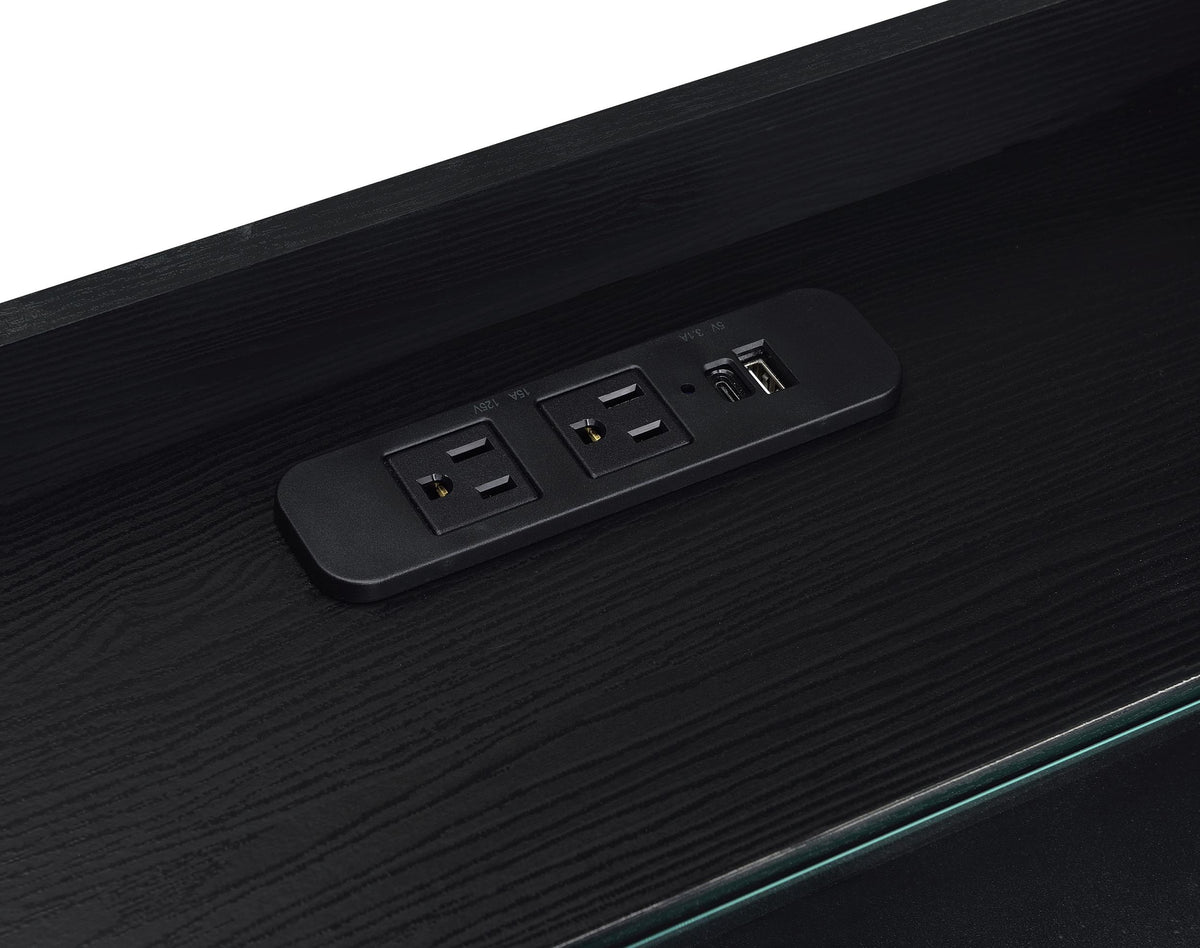 Furda Black Ash 2-drawer LED Nightstand Bedside Table with Speaker from Coaster - Luna Furniture
