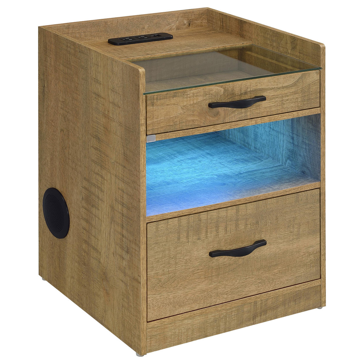 Furda Mango 2-Drawer LED Nightstand with Speaker from Coaster - Luna Furniture